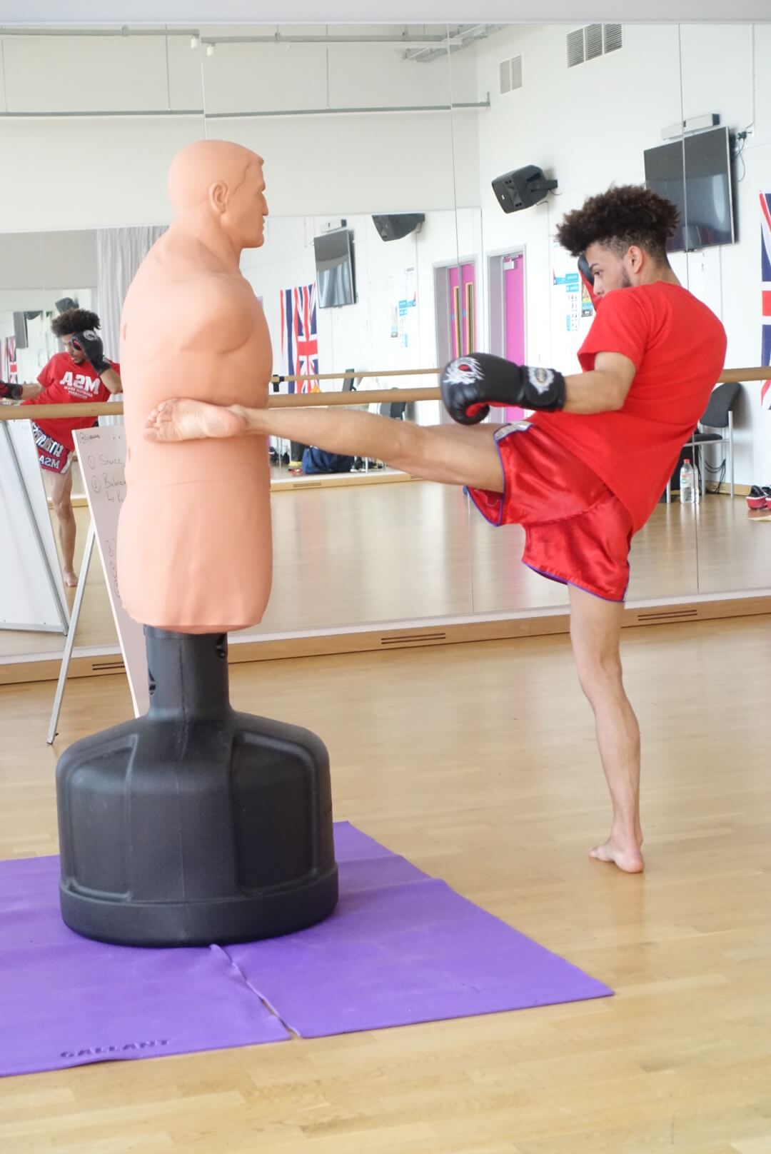 Cameron Practicing Muay Thai